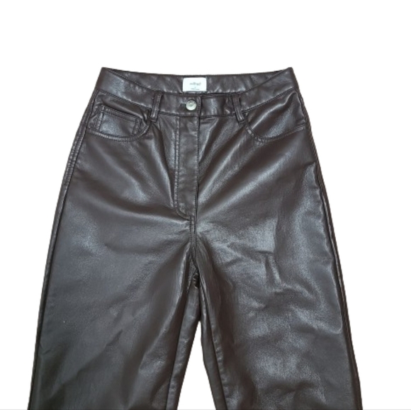 Aritzia Wilfred The Melina Vegan Cropped Pant in Rich Mocha Brown Women's Size 4 - Picture 8 of 16